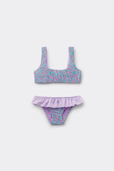 Maillot De Bain Deux Pièces Fille Floral Vichy
