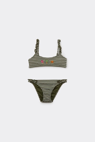 Maillot De Bain Deux Pièces Fille Green Vichy