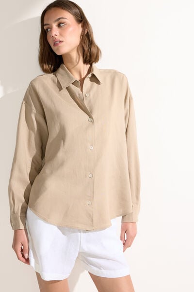 Chemisier Court En Lin Et Viscose