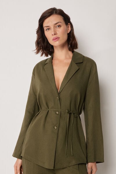 Veste Coupe Ample Avec Lin