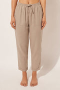 Pantalon En Lin Et Viscose