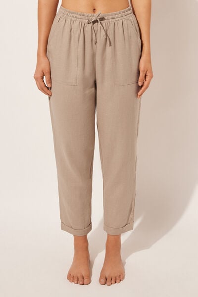 Pantalon En Lin Et Viscose