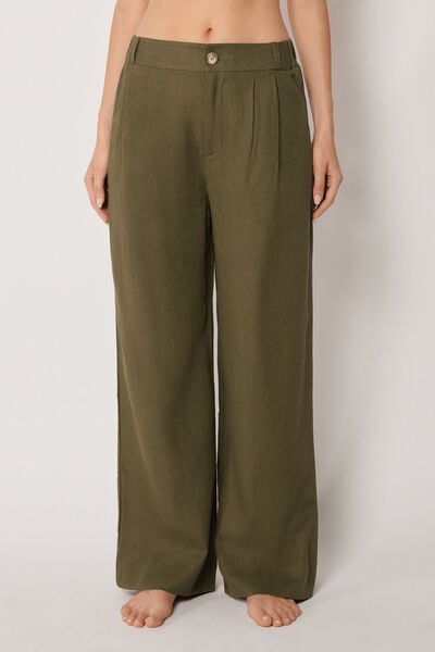Pantalon Avec Lin Et Viscose