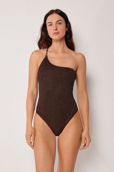 Maillot De Bain Une Pièce À Une Bretelle Metallic Glow