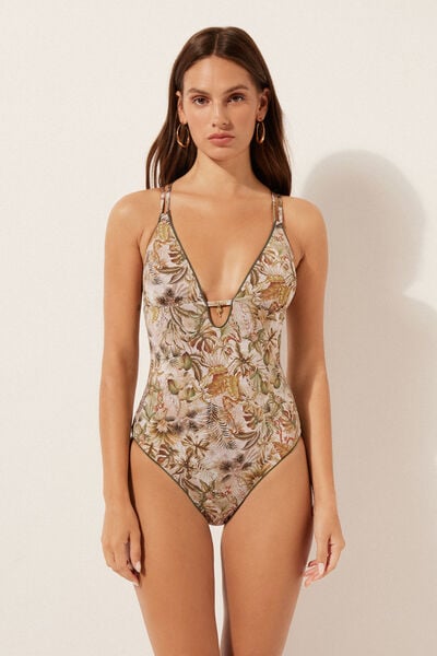 Maillot Une Pièce Feuillage Tropical