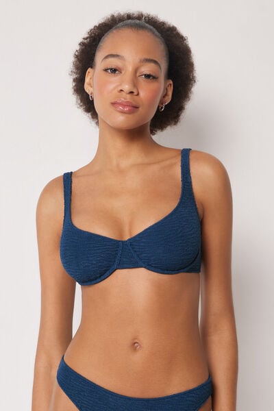 Haut De Maillot Balconnet Crinkle Waves