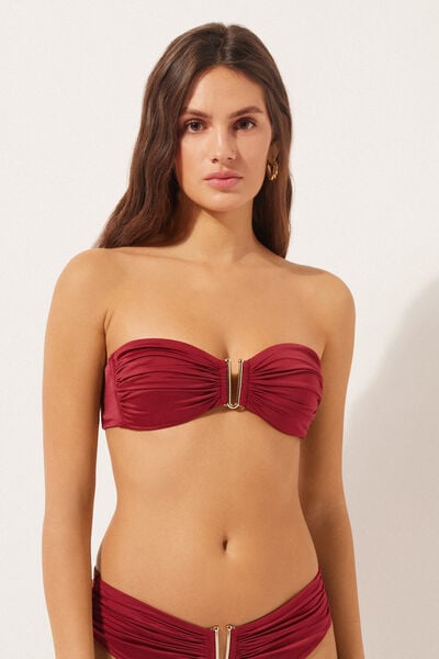 Haut De Bikini Bandeau Shiny Satin