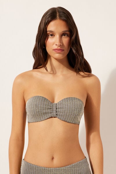 Haut De Maillot Bandeau Golden Stripes