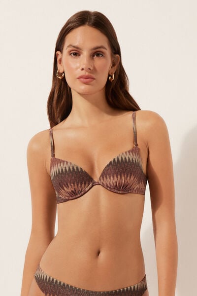 Haut De Maillot Push-up Chevron Doré