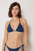 Haut De Maillot Triangle À Rembourrage Amovible Crinkle Waves
