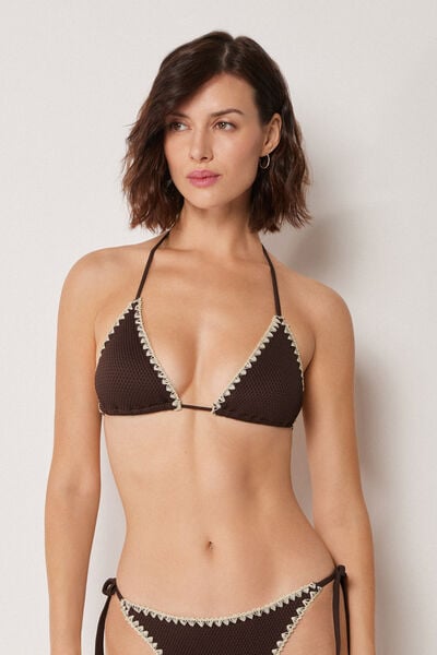 Haut De Maillot Triangle Bicolor Embroidery