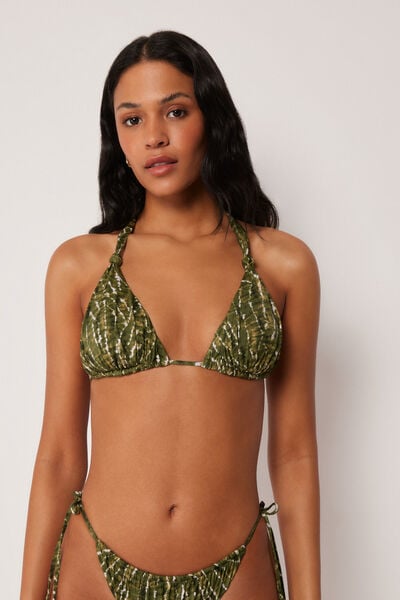 Haut De Maillot De Bain Triangle Natural Tie-dye