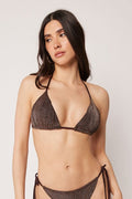 Haut De Maillot Triangle Brown Glitter