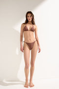 Haut De Maillot Triangle Polka Dot Brown