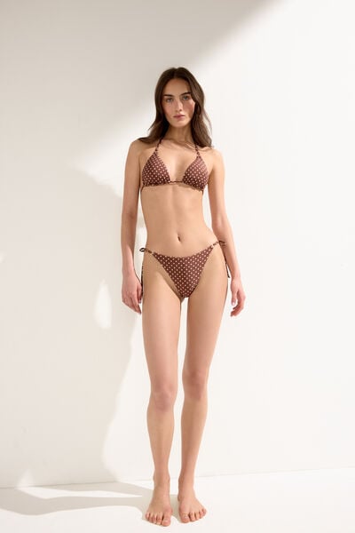 Haut De Maillot Triangle Polka Dot Brown
