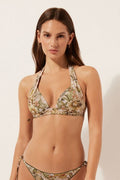 Haut De Maillot Triangle Rembourré Feuillage Tropical