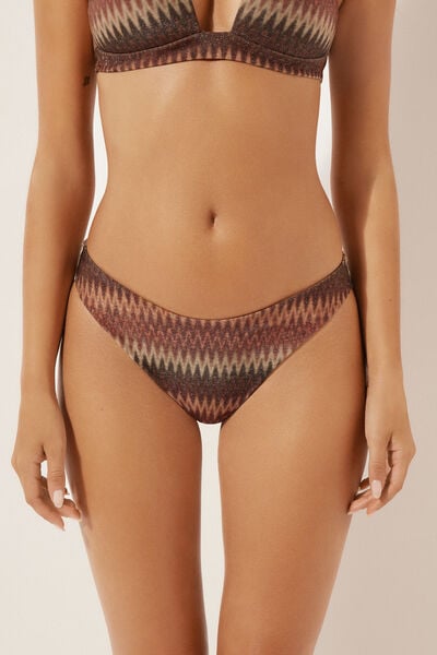 Bas De Maillot Brésilien Chevron Doré