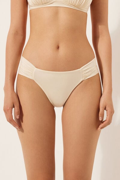Bas De Maillot Brésilien Avec Drapé Shiny Satin