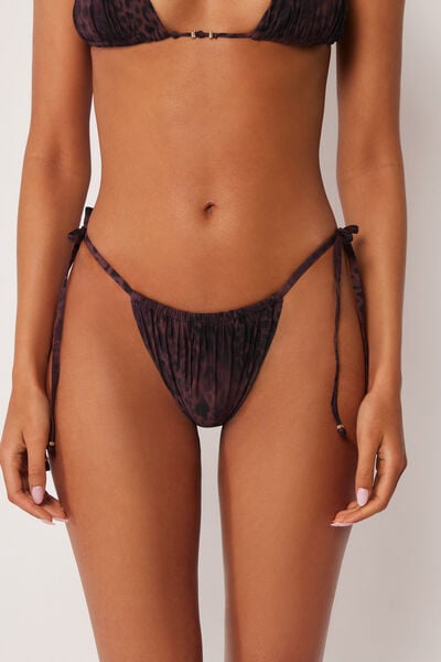 Bas De Maillot Brésilien À Lanières Dark Animalier