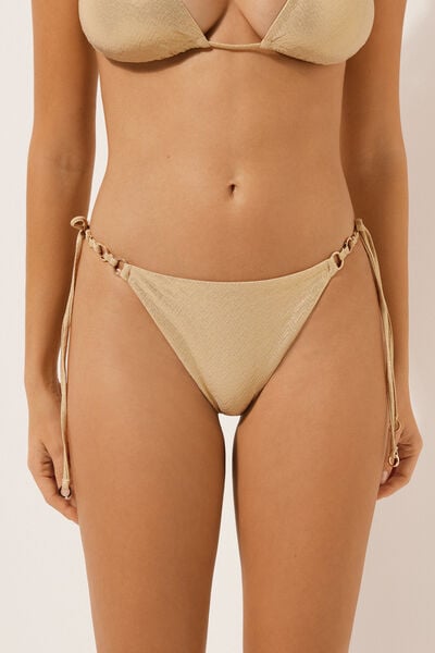 Bas De Maillot Brésilien À Lanières Gold Waves