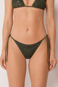 Bas De Maillot Brésilien À Lanières Sequin Net