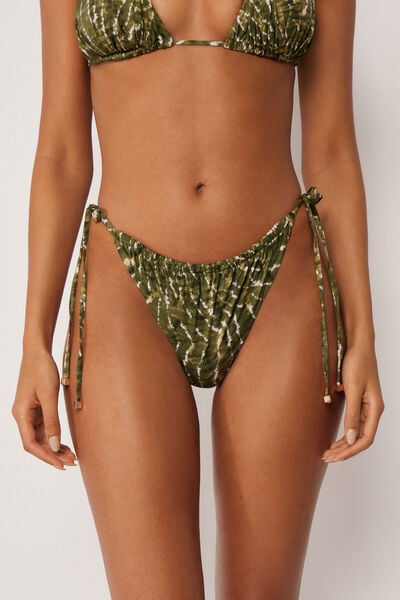Bas De Maillot De Bain Brésilien À Lacets Natural Tie-dye