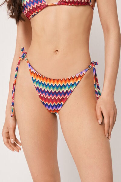 Bas De Maillot De Bain Brésilien Lanières Vibrant Chevron