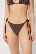 Bas De Maillot Brésilien À Lanières Brown Glitter