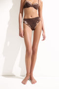 Bas De Bikini Taille Haute Brown Suede