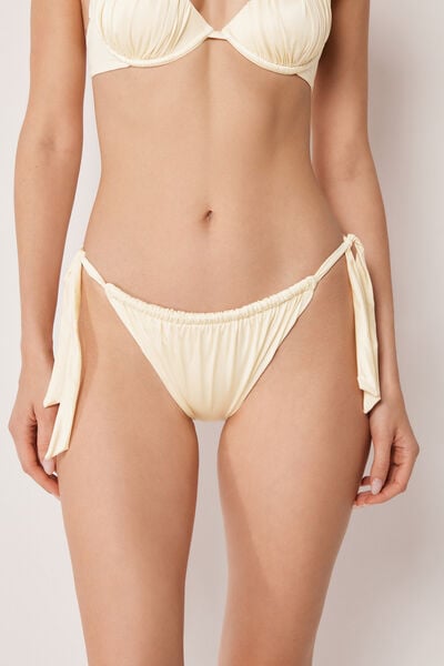 Slip De Bikini À Nouer Shiny Satin