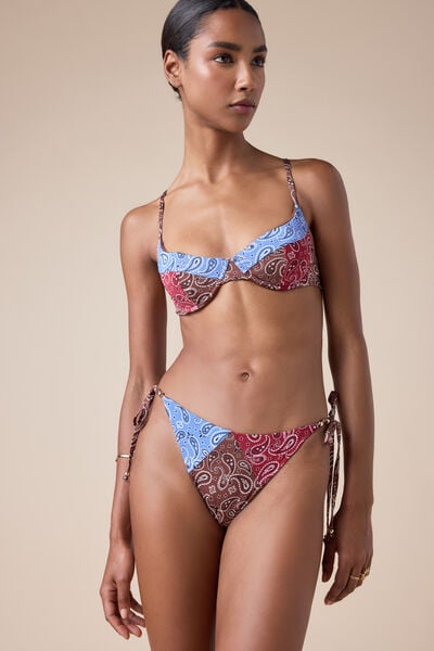 Bas De Bikini Lanières Bandana Patch