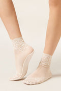 Chaussettes En Tulle Et Dentelle