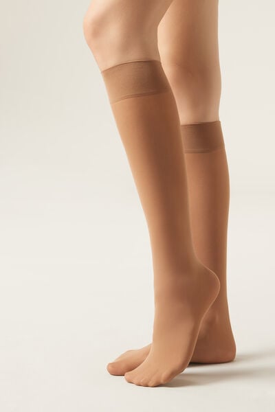 Mi-bas Semi-opaques 30 Deniers En Microfibre