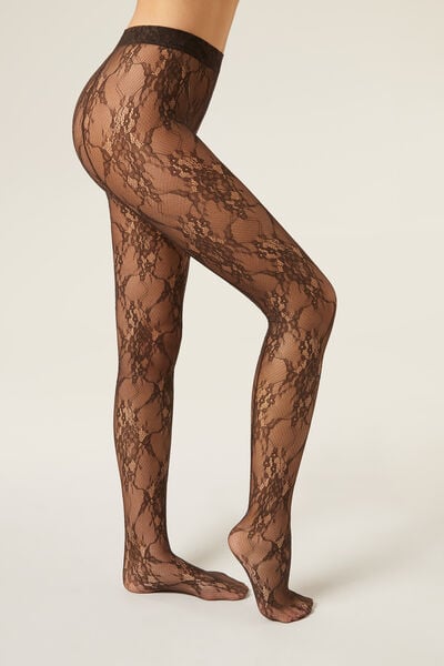Collant En Dentelle À Fleurs